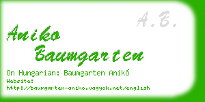 aniko baumgarten business card